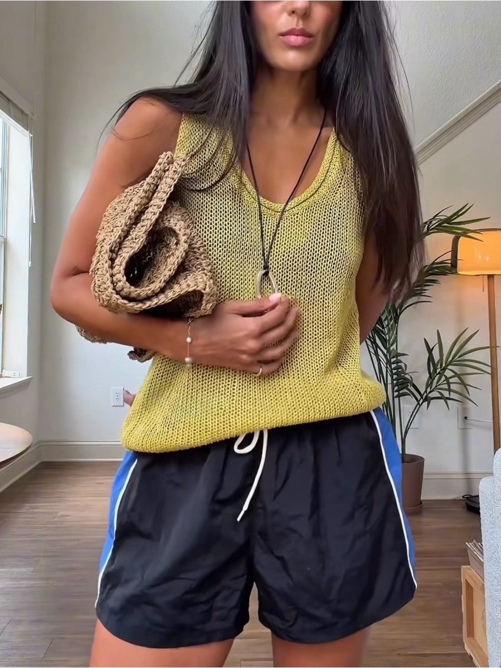 Derek Lam 10 Crosby Chartreuse Knit Tank